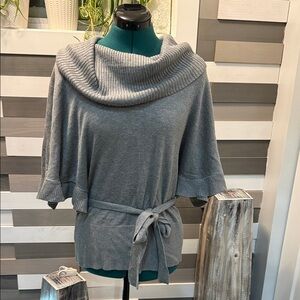 White House Black Market Gray Cowl Neck Sweater
